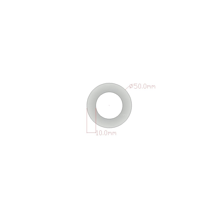 Tube rond alu diamètre 50x10 mm Tube rond alu diamètre 50x10 mm