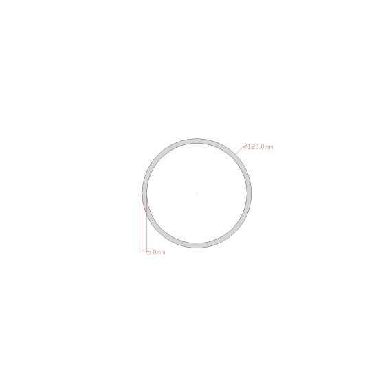 Tube rond alu diamètre 120x5 mm