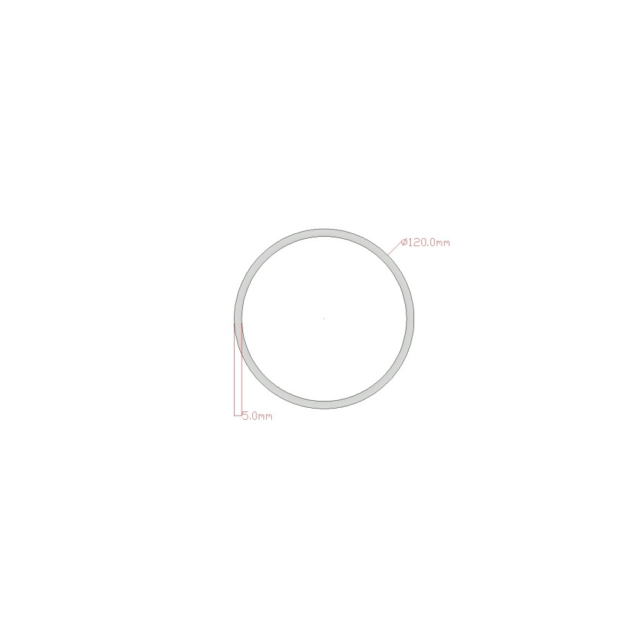 Tube rond alu diamètre 120x5 mm Tube rond alu diamètre 120x5 mm