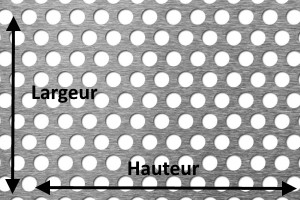 Tôle Perforée Aluminium 2 Mm - Motif RV5-8 - 800x1000 Mm - Pour Clôture, Ventilation, Décoration