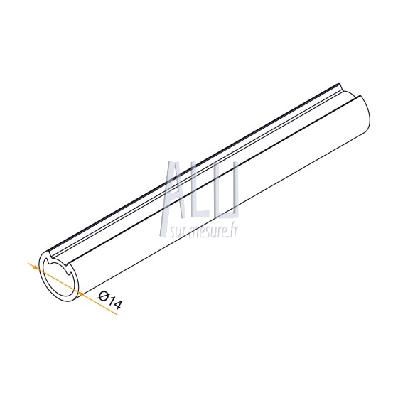 tube espagnolette lg 1600 mm de fermeture rainuré en aluminium pour volets