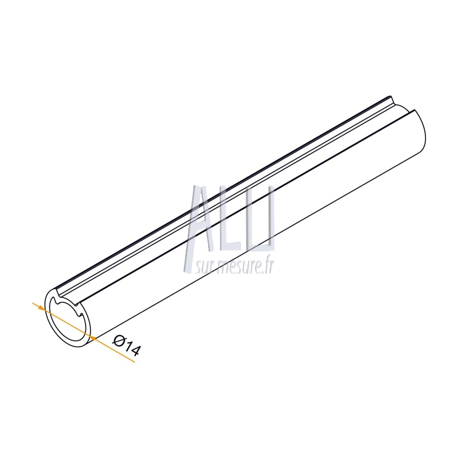 tube espagnolette lg 2400 mm de fermeture rainuré en aluminium pour volets