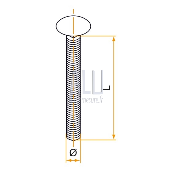 Vis TRCC M7 x 40 en aluminium pour volets ( le lot de 10 pcs )