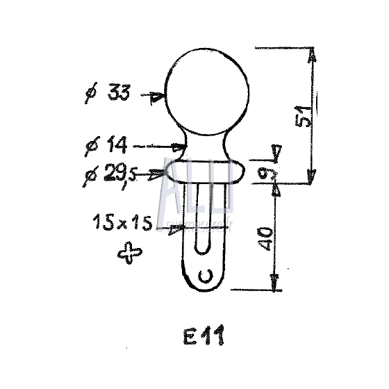 boule de lance ref E 11 en aluminium pour portails et grilles