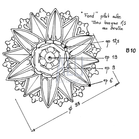 Rosace à visser en aluminium B 10 pour portails et clotures