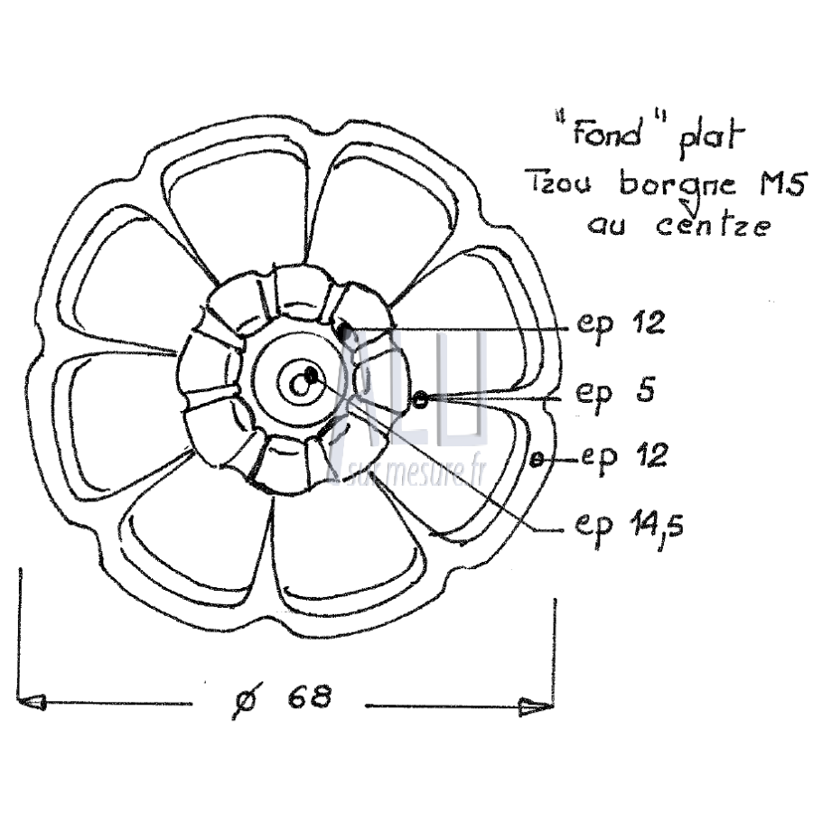 Rosace à visser en aluminium B 13 pour portails et clotures