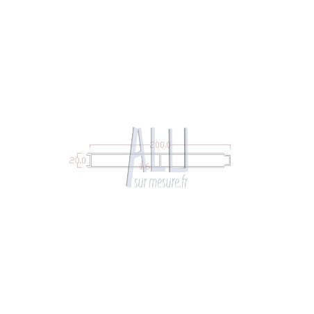 lame de remplissage alu 200x20x1.6 mm emboitable