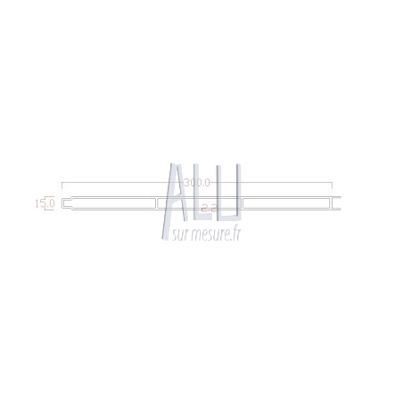 lame de remplissage alu 300x15x2.2 mm emboitable