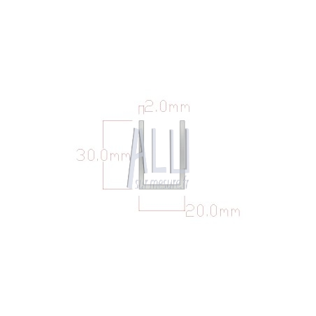 U alu 30x20x2 mm angles vifs