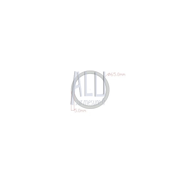 Tube rond alu diamètre 65x5 mm