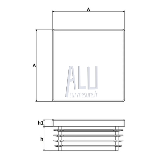bouchon plastique pour tube carré de 90x90