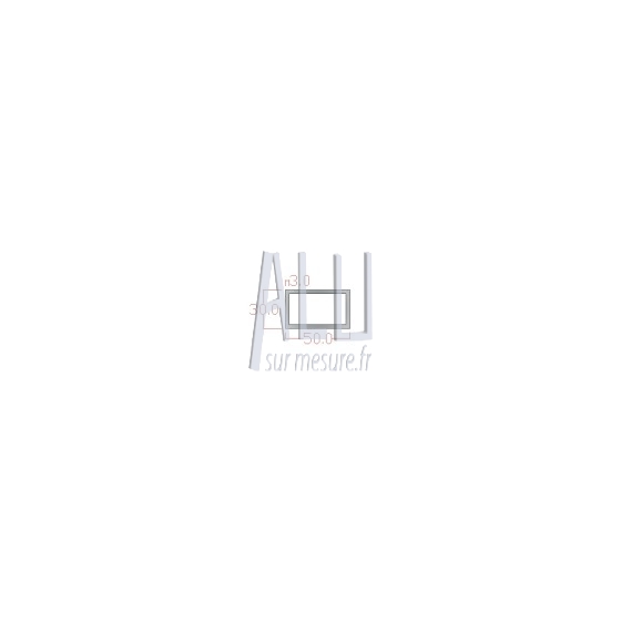 Tube rectangulaire alu 50x30x3 mm angles vifs