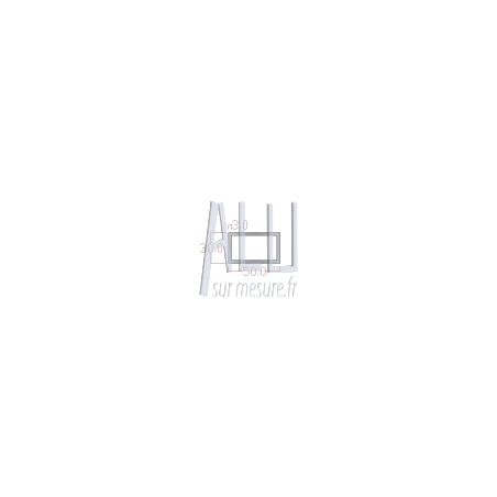 Tube rectangulaire alu 50x30x3 mm  angles vifs