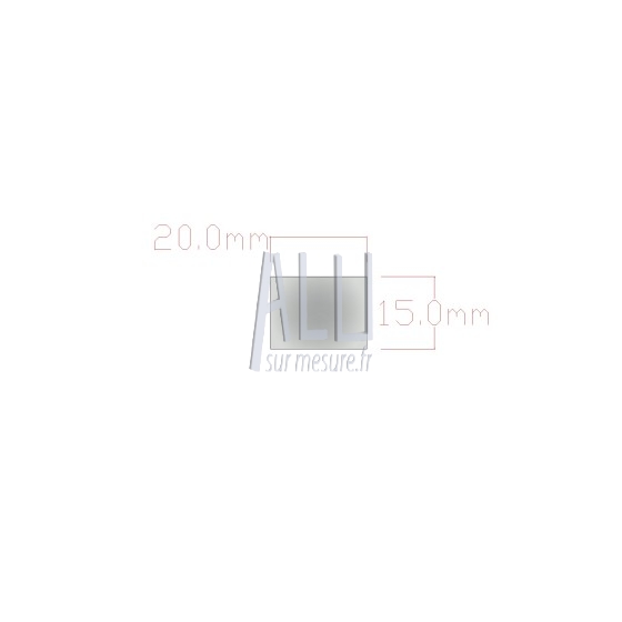 Plat alu 20x15 mm