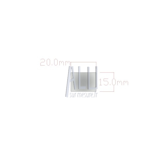 Plat alu 20x15 mm