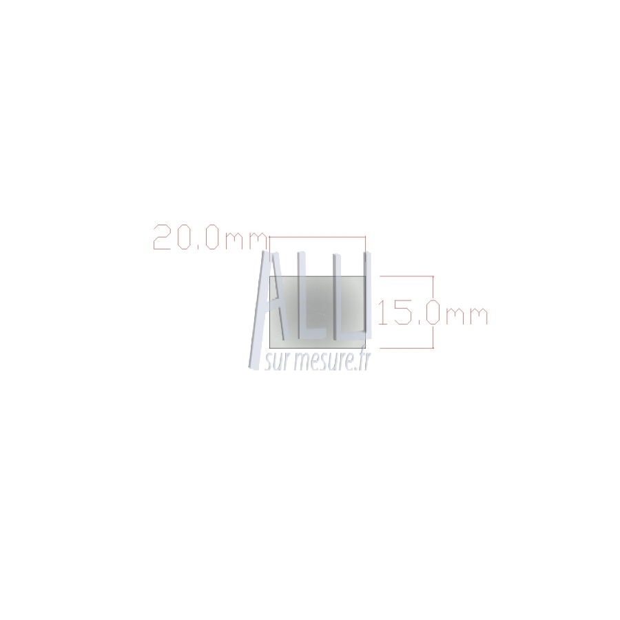 Plat alu 20x15 mm