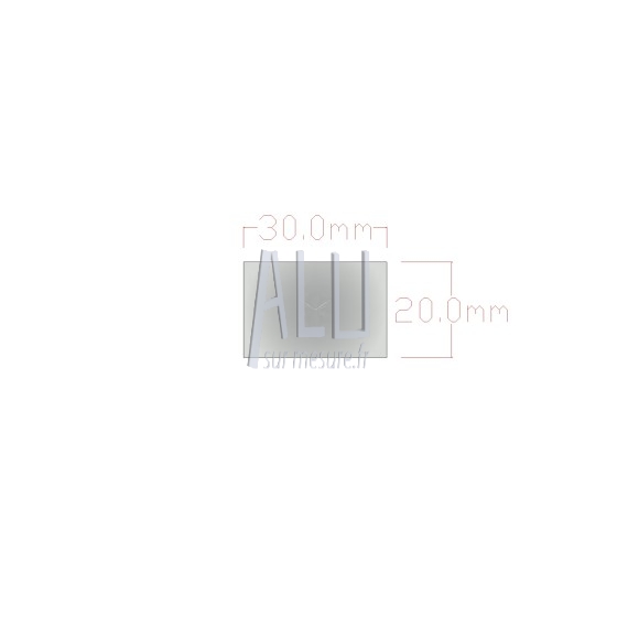 Plat alu 30x20 mm