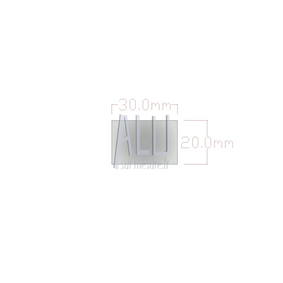 Plat alu 30x20 mm