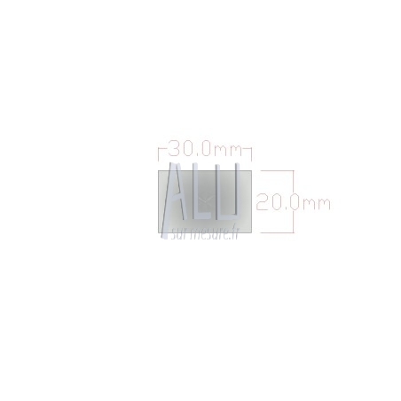 Plat alu 30x20 mm