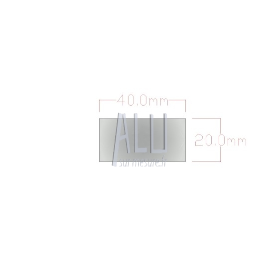 Plat alu 40x20 mm