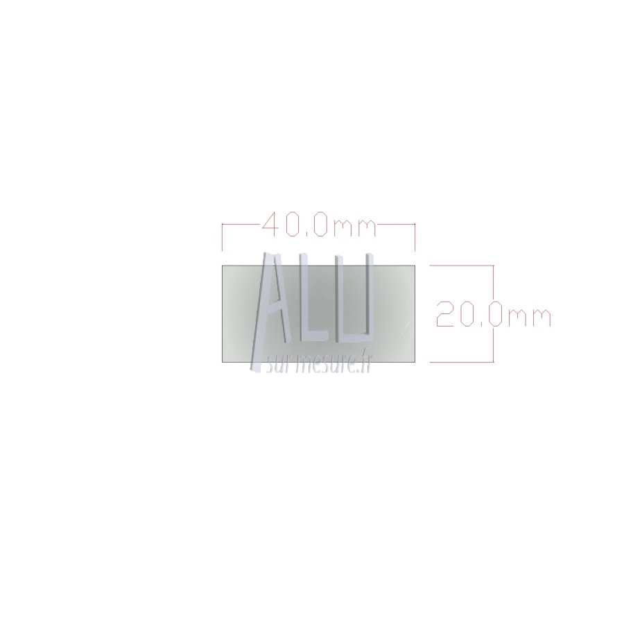 Plat alu 40x20 mm