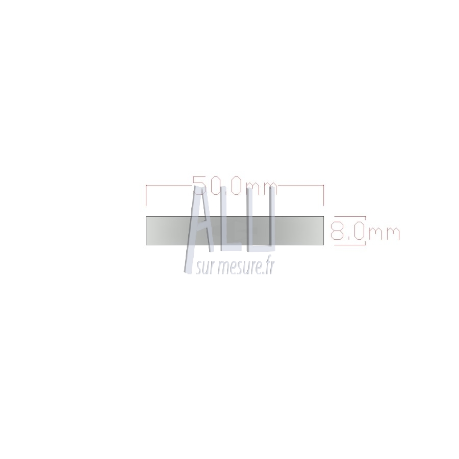 Plat alu 50x8 mm