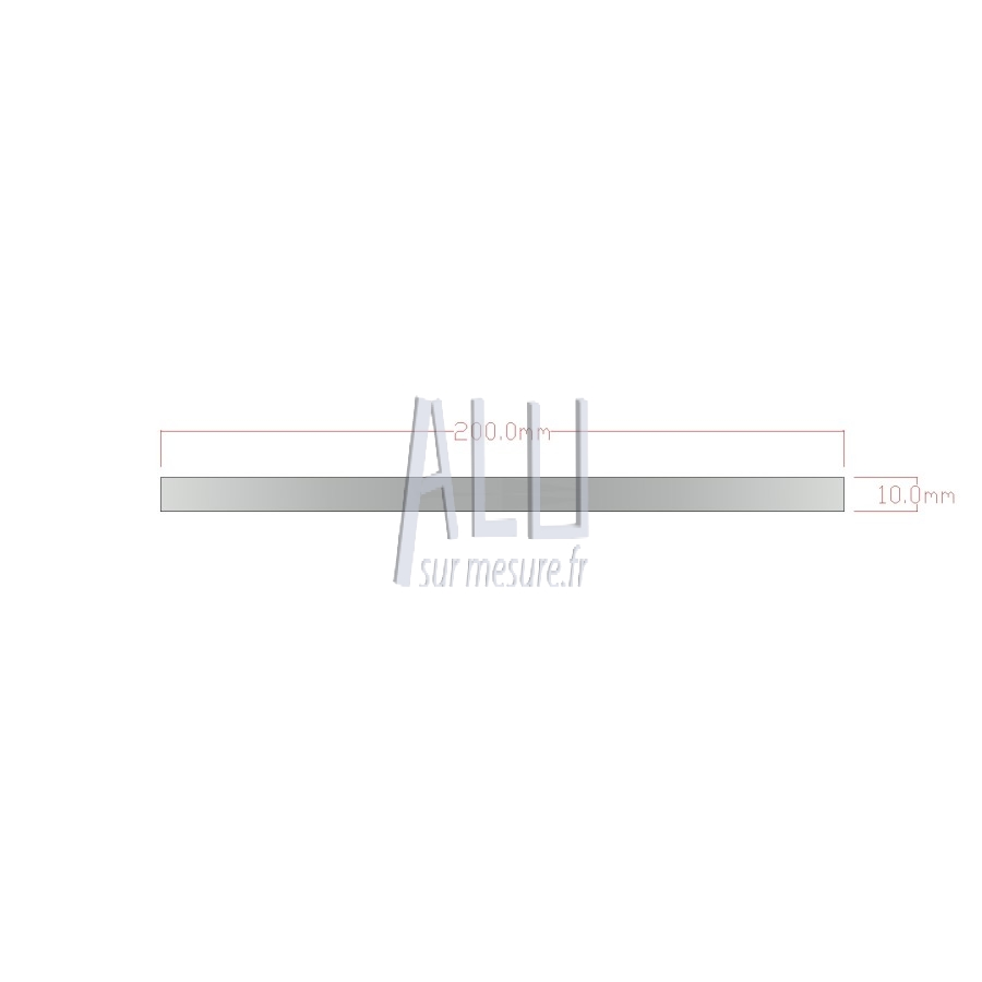 Plat alu 200x10 mm