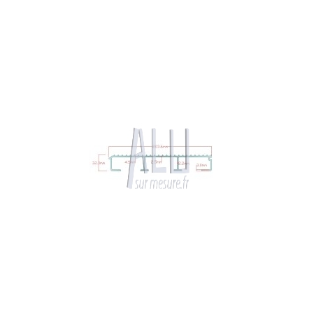 Plancher antidérapant alu 203x32x3 mm extrémité