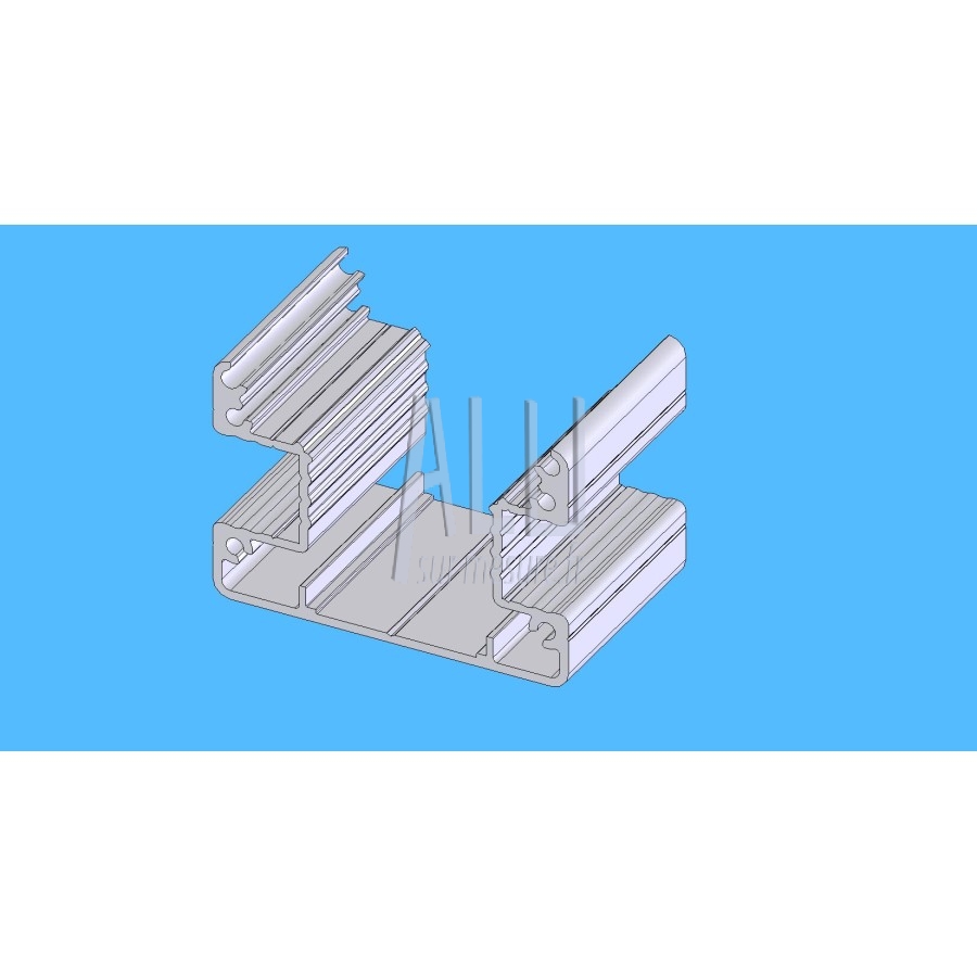 Montant portail alu soudé tenon mortaise 80x55x3 mm