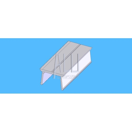 U de fermeture latéral alu pour Montant portail soudé 80x55 mm