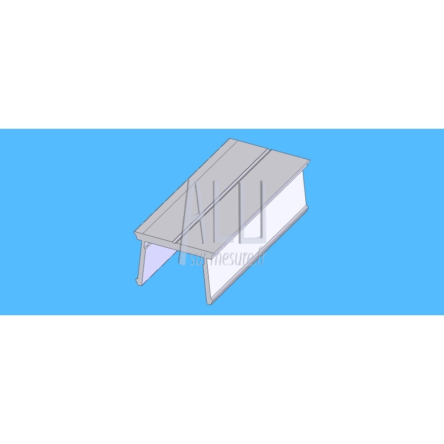 U de fermeture latéral alu pour Montant portail soudé 80x55 mm