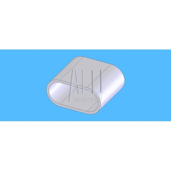 Tube oblong alu 60x30x2.8 mm