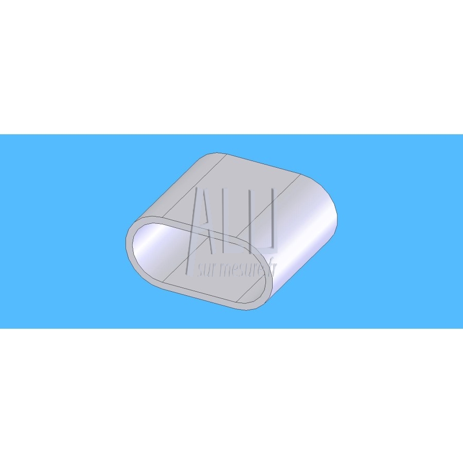 Tube oblong alu 60x30x2.8 mm