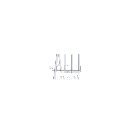 Règle à maçon alu 100x18x1 mm nervurée int