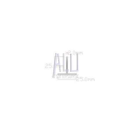 T alu 25x25x2.5 mm