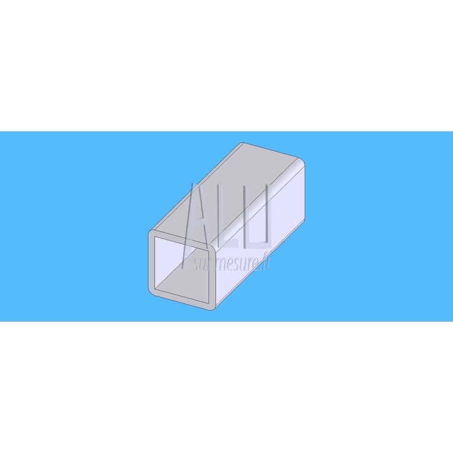 Tube carré alu 20x2 mm angles arrondis