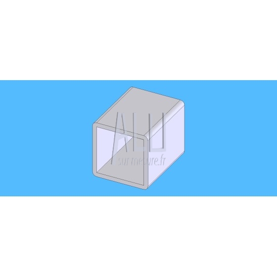 Tube carré alu 40x3 mm angles arrondis