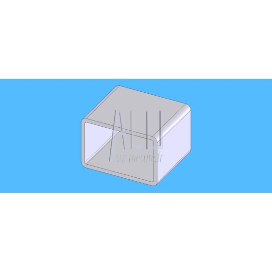 Tube rectangulaire alu 60x40x3 mm angles arrondis