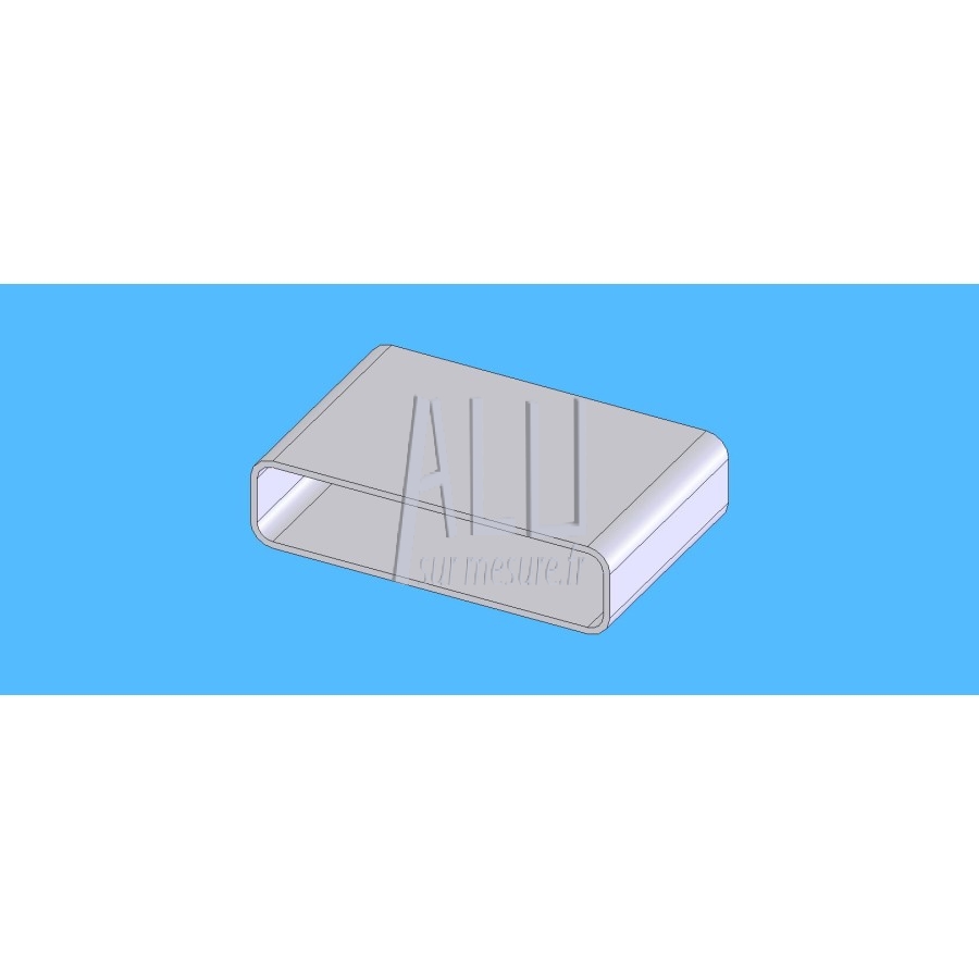 Tube rectangulaire alu 80x20x1.5 mm angles arrondis