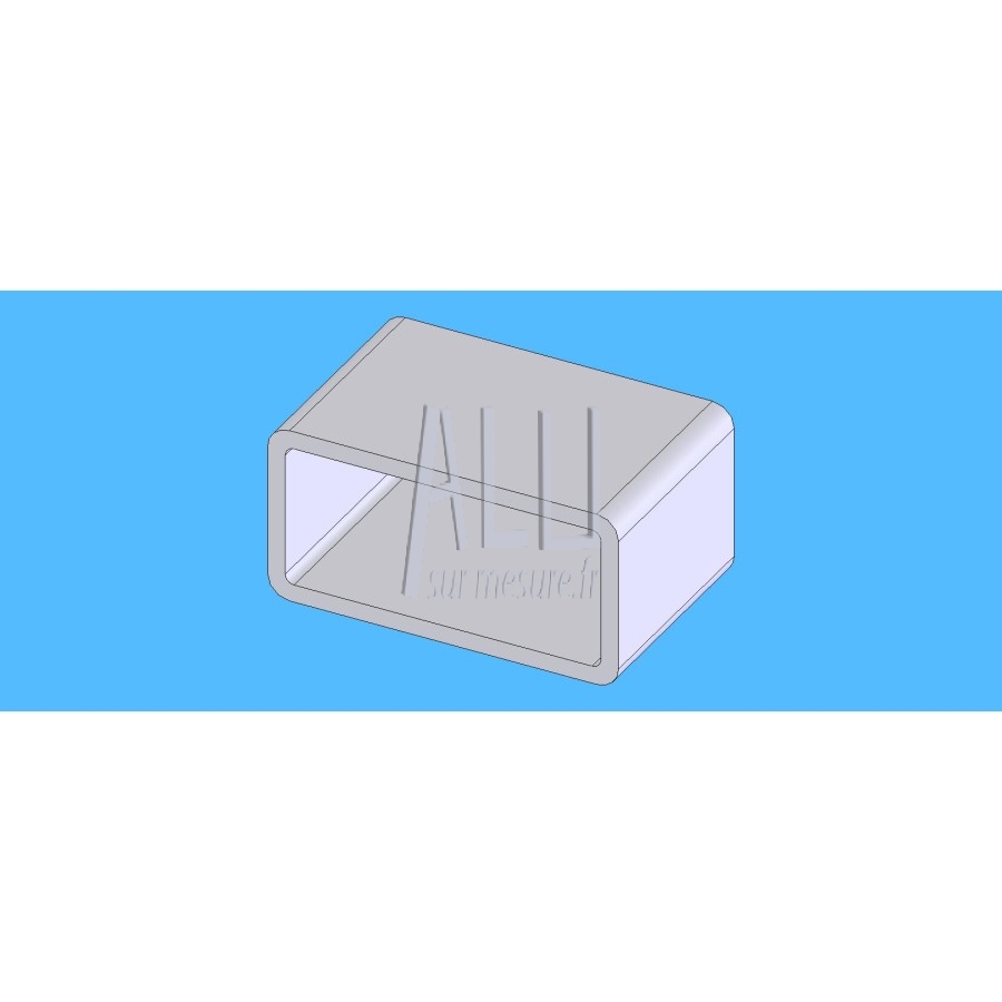 Tube rectangulaire alu 80x40x4 mm angles arrondis