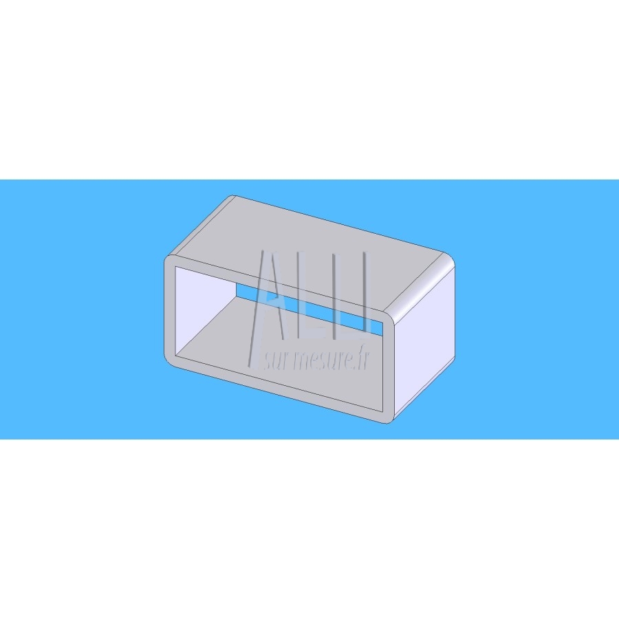 Tube rectangulaire alu 100x50x5 mm angles arrondis