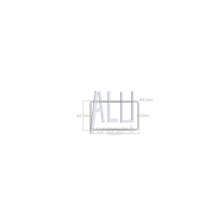 Tube rectangulaire alu 100x60x3 mm angles arrondis