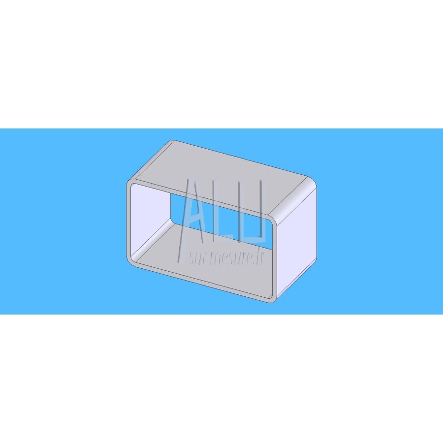 Tube rectangulaire alu 100x60x3 mm angles arrondis