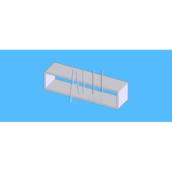 Tube rectangulaire alu 200x50x4 mm angles arrondis