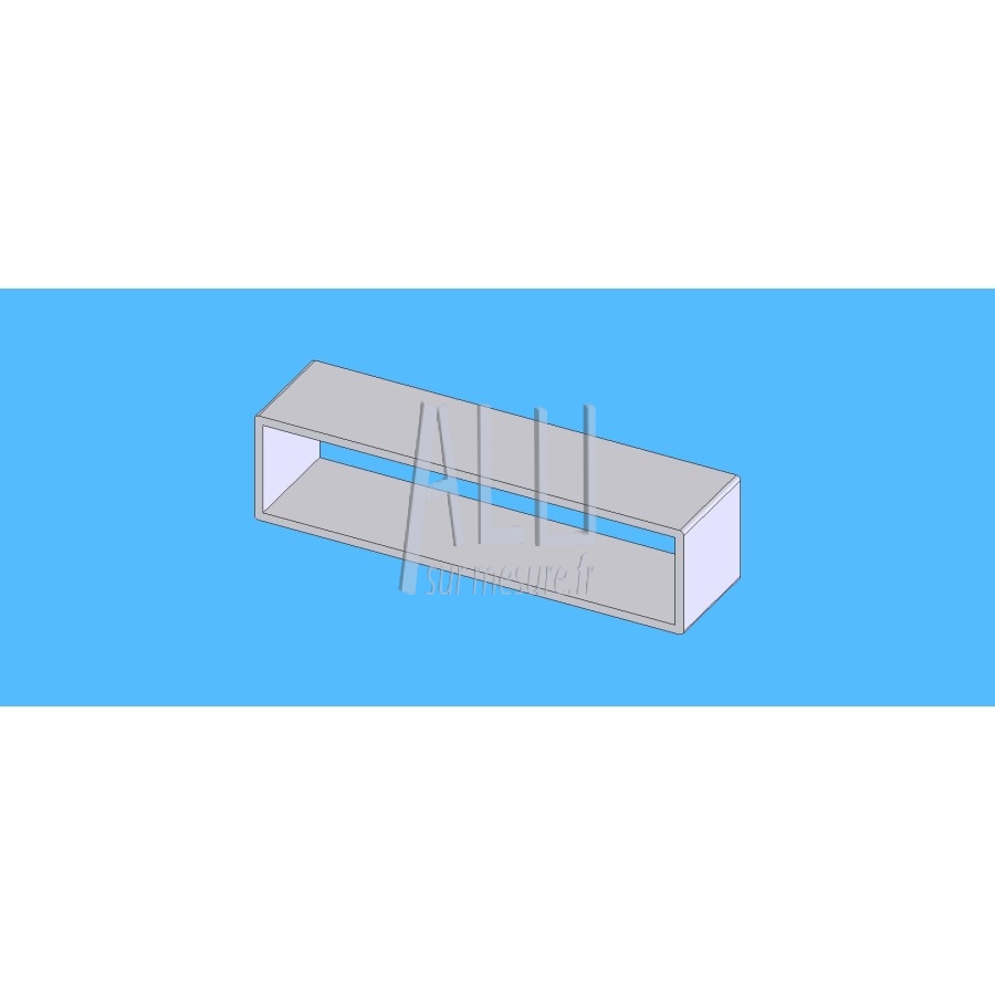 Tube rectangulaire alu 200x50x4 mm angles arrondis