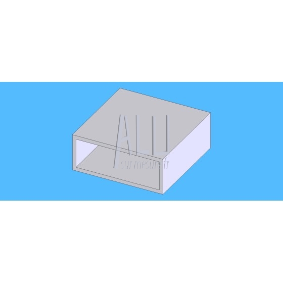 Tube rectangulaire alu 50x20x2 mm angles vifs