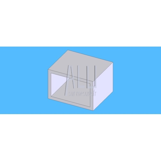 Tube rectangulaire alu 60x40x4 mm angles vifs