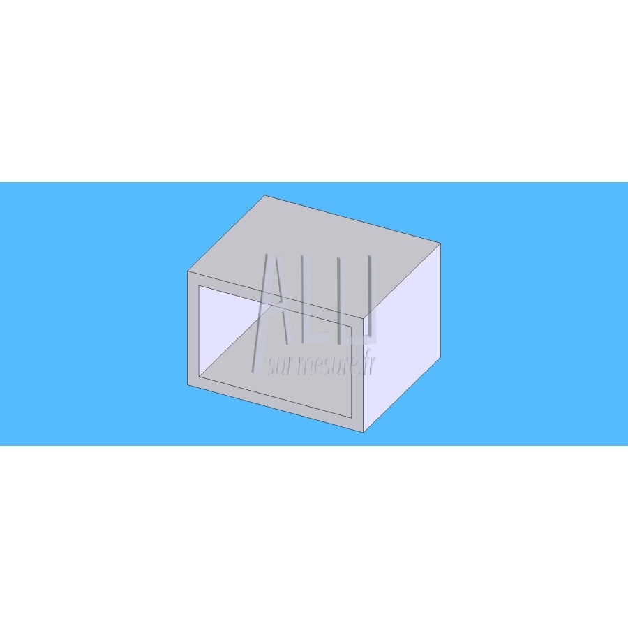 Tube rectangulaire alu 60x40x4 mm angles vifs