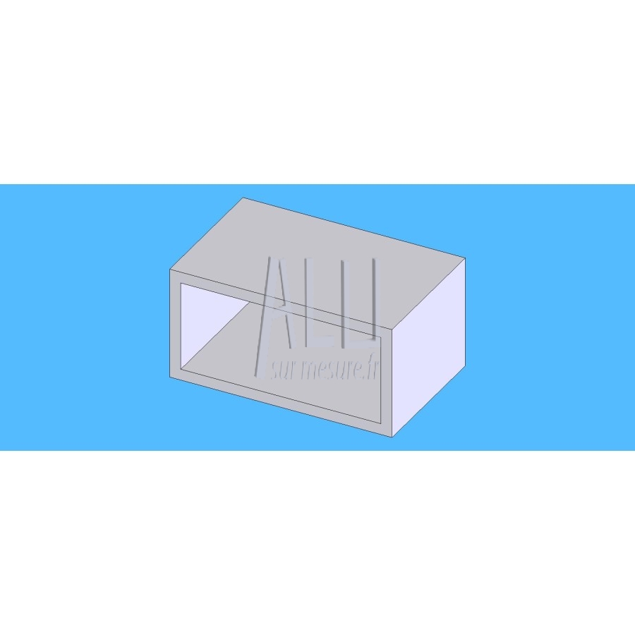 Tube rectangulaire alu 80x40x4 mm angles vifs