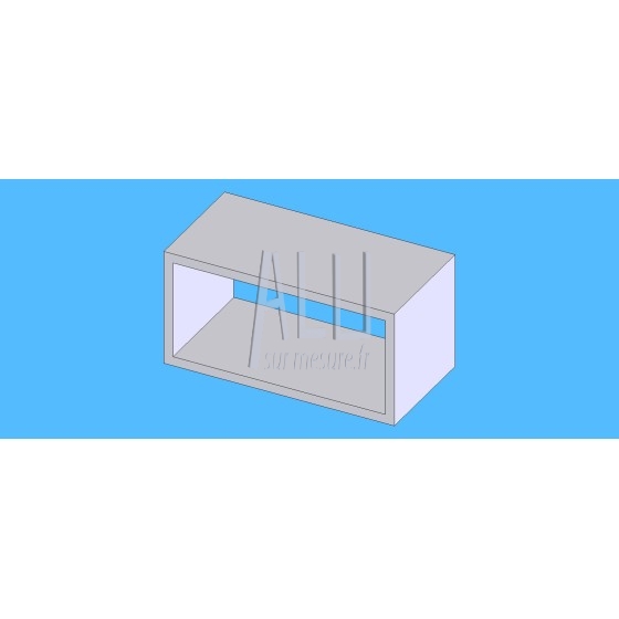 Tube rectangulaire alu 100x50x4 mm angles vifs